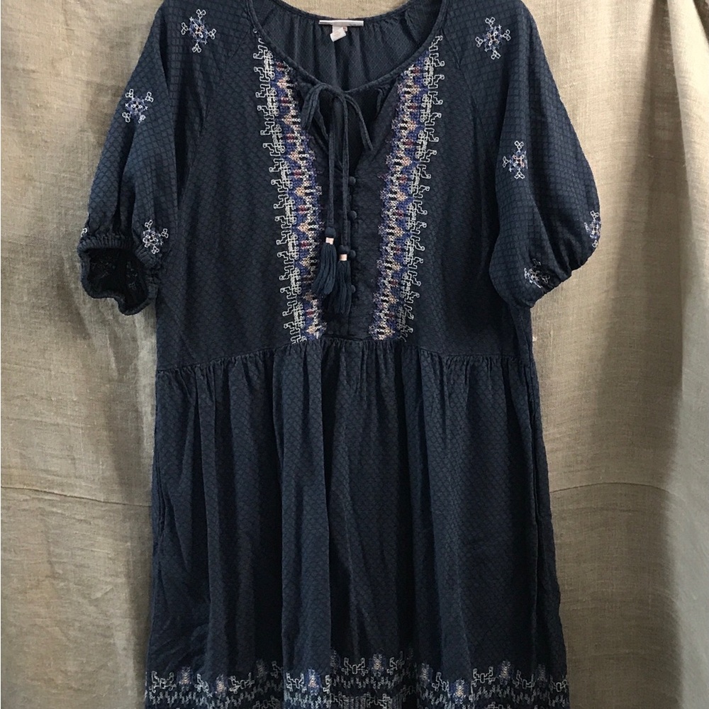Embroidered Knox Rose Navy Blue Women's Boho Dress Size XXL - Picture 2 of 5